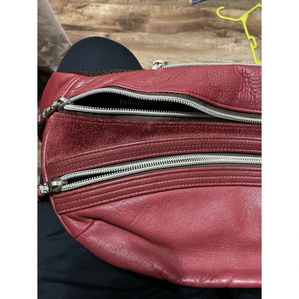Master-piece MSPC Red Leather Sling Bag Waist Pack Made in Japan
